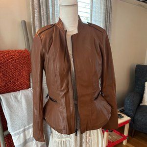 Brown Faux Leather Jacket